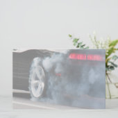 Black car burnout briefpapier (Staand voorkant)