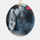 Black car burnout keramisch ornament (Links)