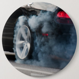 Black car burnout ronde button 6,0 cm