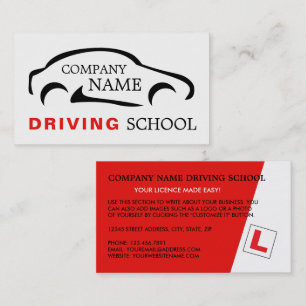 Black Car Logo, Driving School, Instructor Visitekaartje