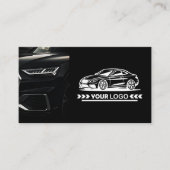 Black Car Service Auto Detailing Minimalistisch Ee Visitekaartje (Voorkant)