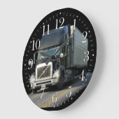 Black Cargo Truck Art Wall Clock Grote Klok (Hoek)