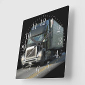 Black Cargo Truck Art Wall Clock Vierkante Klok (Hoek)