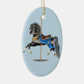 Black Carousel Horse Keramisch Ornament (Rechts)