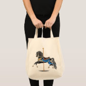 Black Carousel Horse Tote Bag (Voorkant (product))