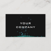 Black Carte de visite Aqua Turquoise Water Drops (Devant)