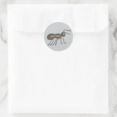 Black Cartoon Picnic Ant Ants Marching Insect Bug Ronde Sticker (Tas)