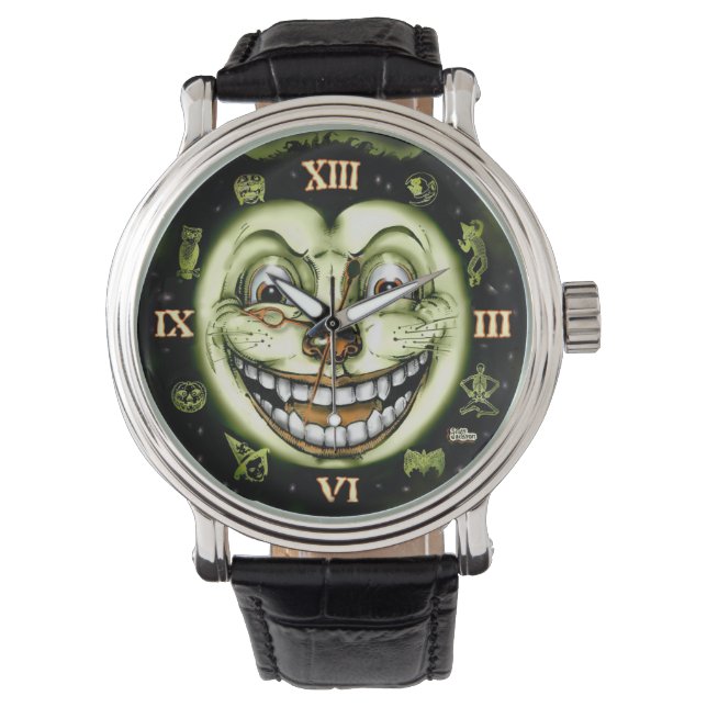 Black Cat 13-klokhalloween Horloge (Voorkant)