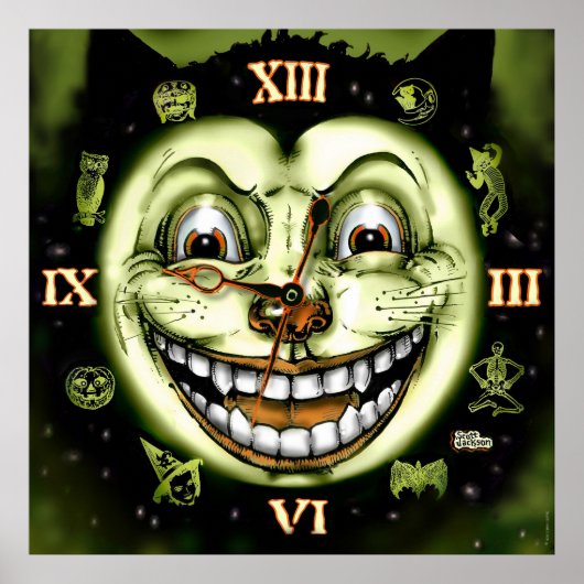 Black Cat 13-klokhalloween Poster (Voorkant)