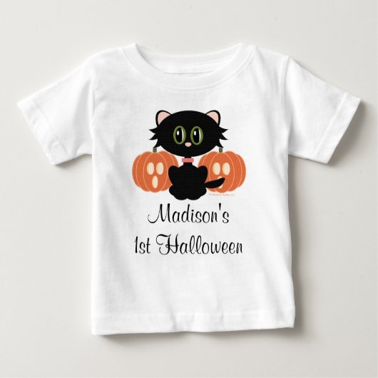 Black Cat 1st Halloween T-Shirt (Voorkant)