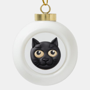 Black Cat 3D geïnspireerd Keramische Bal Ornament