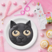 Black Cat 3D geïnspireerd Papieren Bordje (Feest)
