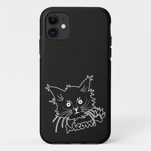 Black Cat aangepaste iPhone case (Achterkant)