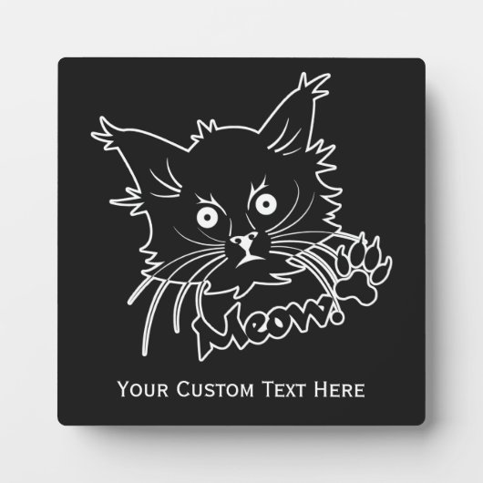 Black Cat aangepaste plaque Fotoplaat (Voorkant)