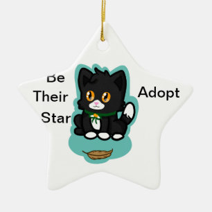 Black Cat Adopt Keramisch Ornament