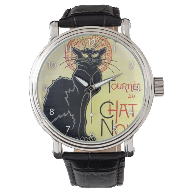 Black Cat, Alexandre Steinlen Horloge (Voorkant)