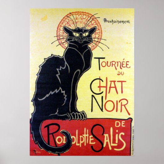 Black Cat, Alexandre Steinlen Poster (Voorkant)