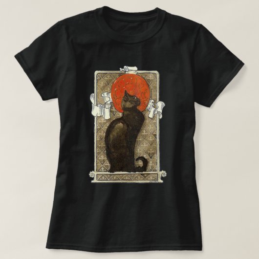 Black Cat, Alexandre Steinlen T-shirt (Design voorkant)
