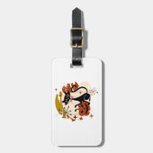 Black Cat and Pumpkin Atomic Retro Halloween Bagagelabel (Voorkant verticaal)