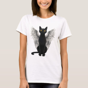 Black Cat Angel Wings T-shirt