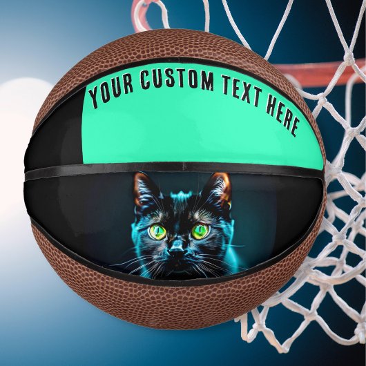 Black Cat Animal Afbeelding Custom Basketbal