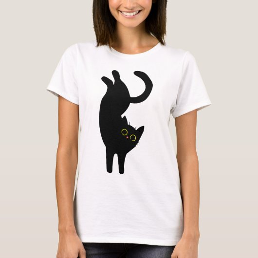 Black Cat Appreciation Day, cartoon T-shirt (Voorkant)