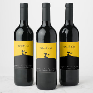 Black Cat Art Custom Wine Étiquettes