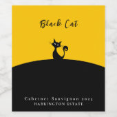 Black Cat Art Custom Wine Étiquettes (Étiquettes simples)