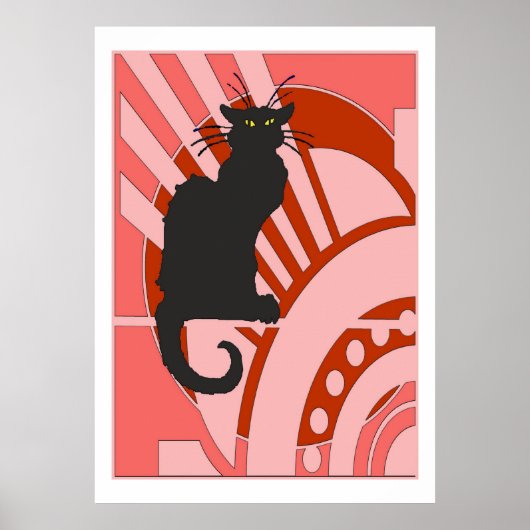 Black Cat Art Deco Poster (Voorkant)
