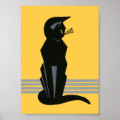 Black Cat Art Deco Poster (Voorkant)