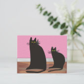 Black Cat Art Gifts Briefkaart (Staand voorkant)