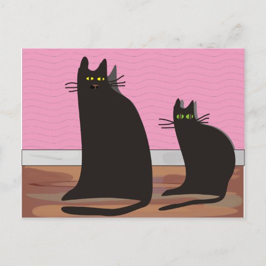 Black Cat Art Gifts Briefkaart (Voorkant)