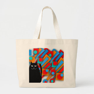 Black Cat Art Gifts Grote Tote Bag