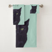 Black Cat Art Personnalisé Nom de l'animal Ensembl (En situation)