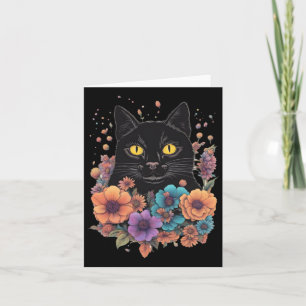 Black Cat Art Sticker 1 Kaart