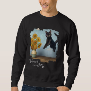Black Cat Art Zonnebloemen, Vincent van Cat, Funny Trui