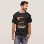 Black Cat Autumn Bicycle Ride Thanksgiving Fall Se T-shirt (Voorkant volledig)