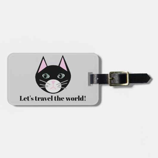 Black cat bagagelabel (Voorkant horizontaal)