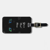 Black Cat Bagagelabel - Aangepaste tekstnaam (Voorkant horizontaal)