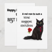 Black Cat Beau meilleur papa jamais carte de Fête  (Devant / Derrière)