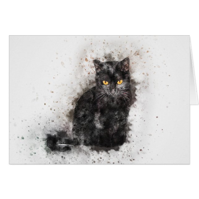 Black Cat Beauty | ABSTRACT | WATERVERF (Voorkant Horizontaal)