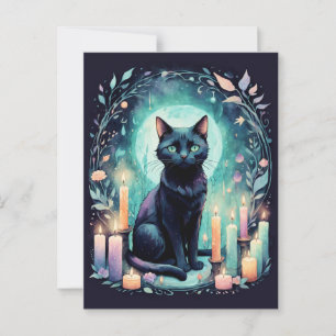 Black Cat beroemd gemaakt door Candle Light Briefkaart