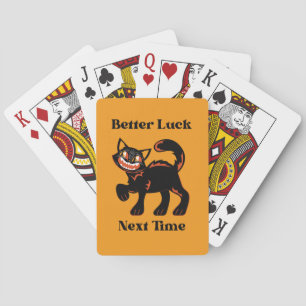 Black Cat Beter Geluk Volgende keer Pokerkaarten