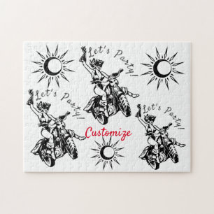 Black Cat Biker Babe Thunder_Cove  Legpuzzel