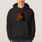 Black Cat Biting Pizza Hoodie (Voorkant)