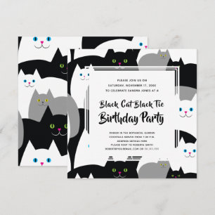 Black Cat Black Stropdas Grappig Verjaardagsfeest Kaart