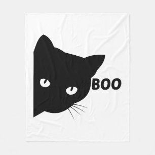 Black cat boo Halloween gift cats Fleece Deken