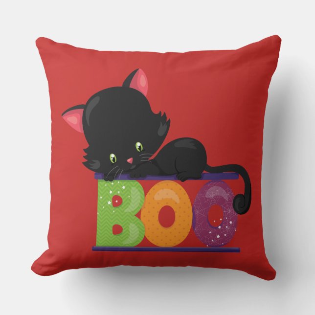 Black Cat Boo Sierkussen (Voorkant)