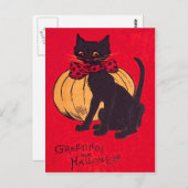 Black Cat Bowtie Pumpkin  Briefkaart (Voorkant / Achterkant)