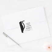 Black Cat Bruiloft Save The Date Vierkante Sticker (Envelop)